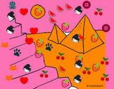 Disegno Piramidi pitturato su MauroRebby