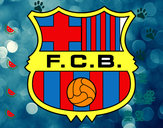 Disegno Stemma del FC Barcelona pitturato su mazzurco