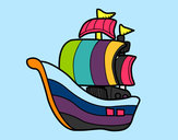 Disegno Corsari imbarcazione pitturato su alba72