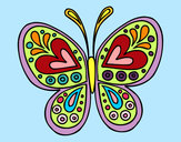 Disegno Mandala farfalla pitturato su greta05