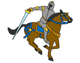 Disegno Cavaliere a cavallo IV pitturato su MatteoKin