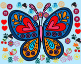 Disegno Mandala farfalla pitturato su sciupona76