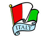 Disegno Bandiera d'Italia pitturato su vale01