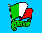 Disegno Bandiera d'Italia pitturato su vincy