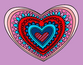 Disegno Mandala cuore pitturato su annalisa