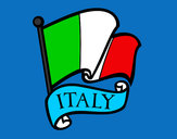 Disegno Bandiera d'Italia pitturato su forzainter