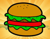 Disegno Hamburger con lattuga pitturato su EmmaM