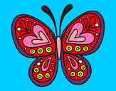 Disegno Mandala farfalla pitturato su claudia05