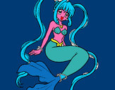 Disegno Sirena con le perle  pitturato su claudia05