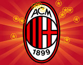 Disegno Stemma del AC Milan pitturato su coretto