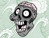 Disegno Zombie malevolo pitturato su jacopino