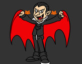 Disegno Dracula malvagio pitturato su jacopino