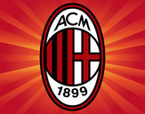 Disegno Stemma del AC Milan pitturato su Bianca03