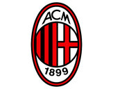 Disegno Stemma del AC Milan pitturato su jacopino