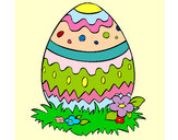 Disegno Uovo di Pasqua 2 pitturato su Analessia
