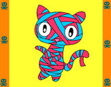 Disegno Mummia gatto scaraboechio pitturato su glorialaur