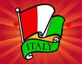 Disegno Bandiera d'Italia pitturato su briciola01