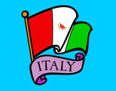 Disegno Bandiera d'Italia pitturato su midi