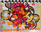 Disegno Robot DJ pitturato su miriam06