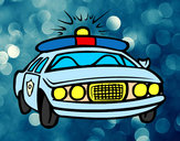 Disegno Auto della polizia pitturato su marco04