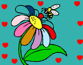 Disegno Margherita con ape  pitturato su Viky90