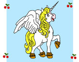 Disegno Unicorno con le ali  pitturato su alessia04