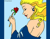 Disegno Principessa con una rosa pitturato su Lilith