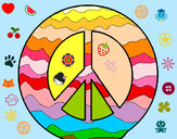 Disegno Simbolo della pace pitturato su angy04