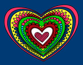 Disegno Mandala cuore pitturato su shahidul
