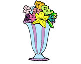 Disegno Vaso di fiori 2a pitturato su elenamann