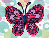 Disegno Mandala farfalla pitturato su lavinia2