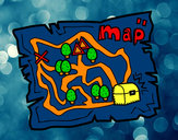Disegno Mappa del Tesoro pitturato su lavinia2