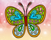 Disegno Mandala farfalla pitturato su rondine74