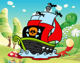 Disegno Nave dei pirati pitturato su SARA08