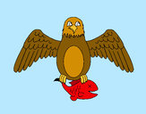 Disegno Aquila alla caccia pitturato su diana1998