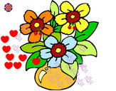 Disegno Vaso di fiori  pitturato su lauralalla