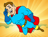 Disegno Supereroi volare pitturato su marcocatan