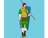 Disegno Soldato romano  pitturato su robin