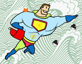 Disegno Supereroi grosso pitturato su Bimbini