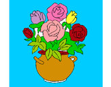 Disegno Vaso di fiori pitturato su booooooooo