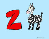 Disegno Zebra  pitturato su Erika0