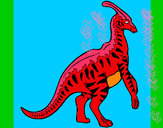 Disegno Parasaurolophus a strisce  pitturato su matgiulia