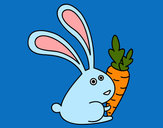 Disegno Coniglio con carota pitturato su ADE95