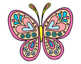 Disegno Mandala farfalla pitturato su lvaleria