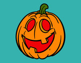 Disegno Zucca Halloween pitturato su ADE95