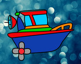 Disegno Imbarcazione pitturato su papagiacu