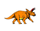 Disegno Triceratops pitturato su savatore