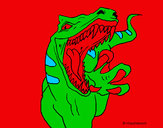 Disegno Velociraptor  II pitturato su savatore