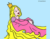 Disegno Principessa rilassata  pitturato su ale04