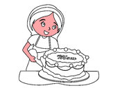 Disegno Torta per la mamma II pitturato su gaiam